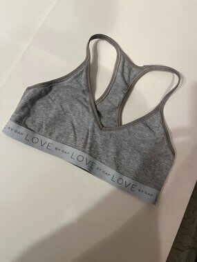Love by Gap Gray and White Bralette Wireless Comfort Bra